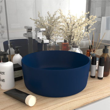 Kerek matt sötétkék kerámia luxus mosdókagyló 40 x 15 cm - utánvéttel vagy ingyenes szállítással