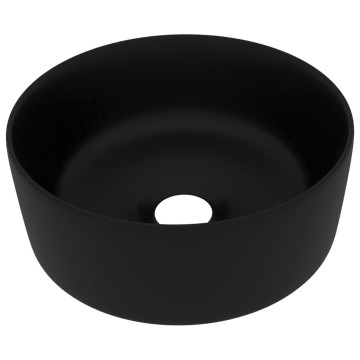 Kerek matt fekete kerámia luxus mosdókagyló 40 x 15 cm - utánvéttel vagy ingyenes szállítással