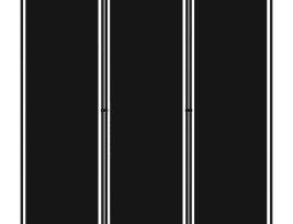 Fekete 3 paneles paraván 150 x 180 cm - utánvéttel vagy ingyenes szállítással