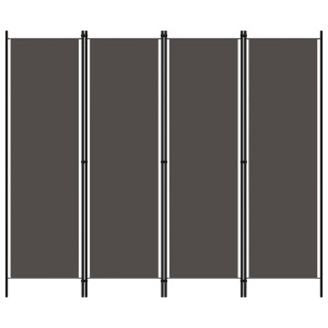 Antracitszürke 4 paneles paraván 200 x 180 cm - utánvéttel vagy ingyenes szállítással