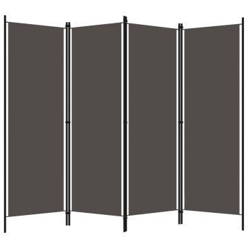 Antracitszürke 4 paneles paraván 200 x 180 cm - utánvéttel vagy ingyenes szállítással