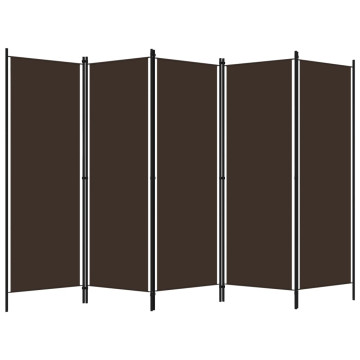 Barna 5 paneles paraván 250 x 180 cm - utánvéttel vagy ingyenes szállítással