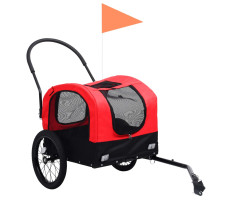 Piros/fekete 2 az 1-ben bicikliutánfutó és sétakocsi 9,5 kg - utánvéttel vagy ingyenes szállítással