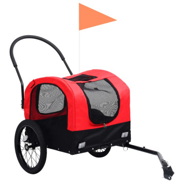 Piros/fekete 2 az 1-ben bicikliutánfutó és sétakocsi 9,5 kg - utánvéttel vagy ingyenes szállítással