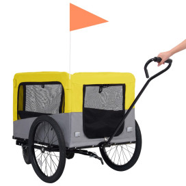 Sárga/szürke 2 az 1-ben bicikliutánfutó és sétakocsi 14,05 kg - utánvéttel vagy ingyenes szállítással