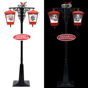 Fekete/piros PVC karácsonyi utcai lámpa Mikulással 81x40x188 cm - utánvéttel vagy ingyenes szállítással