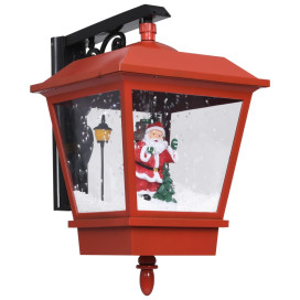 Piros karácsonyi fali lámpa LED-ekkel és Mikulással 40x27x45 cm - utánvéttel vagy ingyenes szállítással