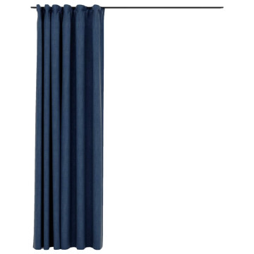 2 db kék vászonhatású sötétítőfüggöny kampókkal 290 x 245 cm - utánvéttel vagy ingyenes szállítással