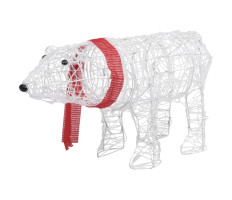 Akril medve világító karácsonyi dekoráció 45 LED-del 71x20x38cm - utánvéttel vagy ingyenes szállítással