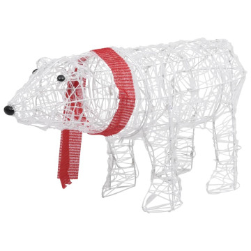 Akril medve világító karácsonyi dekoráció 45 LED-del 71x20x38cm - utánvéttel vagy ingyenes szállítással