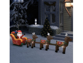 Karácsonyi felfújható Mikulás és rénszarvas dísz LED-del 490 cm - utánvéttel vagy ingyenes szállítással