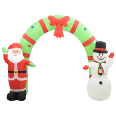 Felfújható karácsonyi Mikulás és hóember boltív LED-del 280 cm - utánvéttel vagy ingyenes szállítással