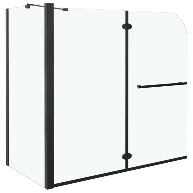 Fekete ESG zuhanykabin összecsukható ajtóval 120x68x130 cm - utánvéttel vagy ingyenes szállítással