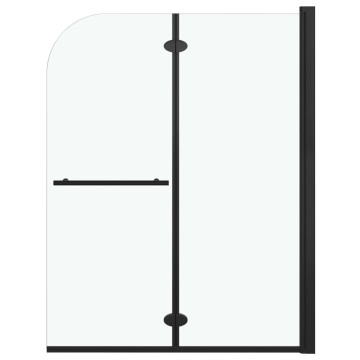 2 paneles fekete ESG zuhanykabin összecsukható ajtóval 95x140cm - utánvéttel vagy ingyenes szállítással