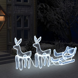 Karácsonyi 2 rénszarvas és szán hálós díszvilágítás 320 LED-del - utánvéttel vagy ingyenes szállítással