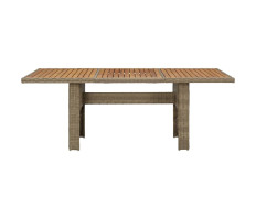 Barna polyrattan kerti étkezőasztal 200 x 100 x 74 cm - utánvéttel vagy ingyenes szállítással