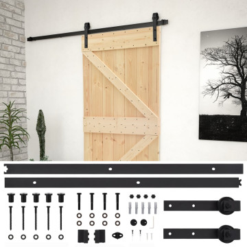 Tömör fenyőfa tolóajtó fémszerelék szettel 80 x 210 cm - utánvéttel vagy ingyenes szállítással