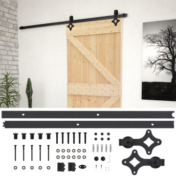 Tömör fenyőfa tolóajtó fémszerelék szettel 100 x 210 cm - utánvéttel vagy ingyenes szállítással