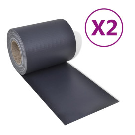 2 db sötétszürke PVC kerti árnyékoló kerítés 70 x 0,19 m - utánvéttel vagy ingyenes szállítással