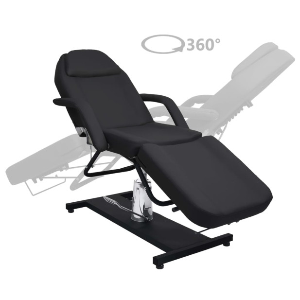 Fekete masszázsasztal 180 x 62 x (87-112) cm - utánvéttel vagy ingyenes szállítással
