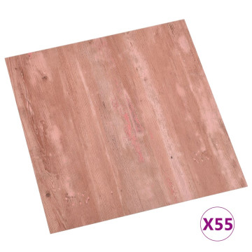 55 db piros öntapadó PVC padlólap 5,11 m² - utánvéttel vagy ingyenes szállítással