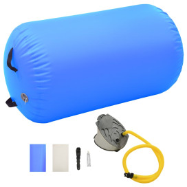 Kék PVC felfújható tornahenger pumpával 100 x 60 cm - utánvéttel vagy ingyenes szállítással