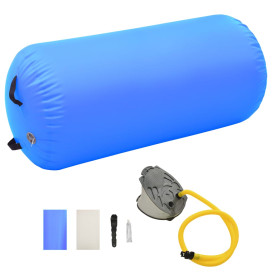 Kék PVC felfújható tornahenger pumpával 120 x 75 cm - utánvéttel vagy ingyenes szállítással