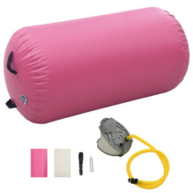 Rózsaszín PVC felfújható tornahenger pumpával 120 x 90 cm - utánvéttel vagy ingyenes szállítással