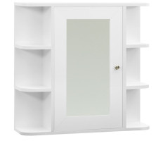 Fehér MDF tükrös fürdőszobaszekrény 66 x 17 x 63 cm - utánvéttel vagy ingyenes szállítással