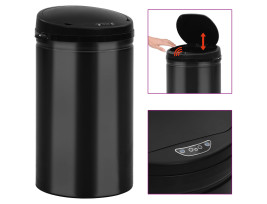 Fekete automata érzékelős szénacél szemeteskuka 40 L - utánvéttel vagy ingyenes szállítással