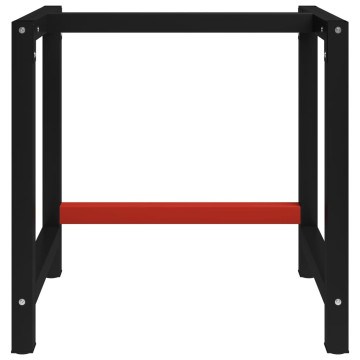 Fekete és piros fém munkapadváz 80 x 57 x 79 cm - utánvéttel vagy ingyenes szállítással