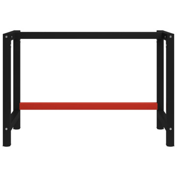 Fekete és piros fém munkapadváz 120 x 57 x 79 cm - utánvéttel vagy ingyenes szállítással