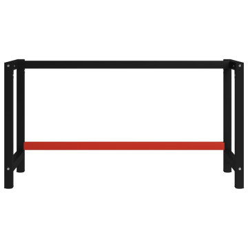 Fekete és piros fém munkapadváz 150 x 57 x 79 cm - utánvéttel vagy ingyenes szállítással