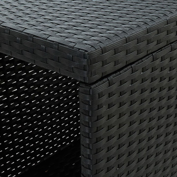 Fekete polyrattan bárasztal tárolópolccal 120 x 60 x 110 cm - utánvéttel vagy ingyenes szállítással