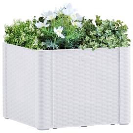 Fehér kerti magaságyás öntözőrendszerrel 43 x 43 x 33 cm - utánvéttel vagy ingyenes szállítással