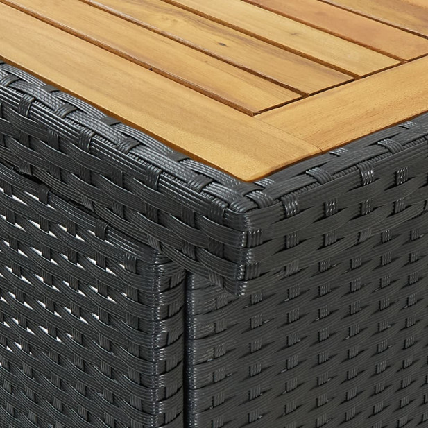 3 részes fekete polyrattan bárszett - utánvéttel vagy ingyenes szállítással