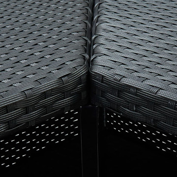 Fekete polyrattan sarok bárasztal 100 x 50 x 105 cm - utánvéttel vagy ingyenes szállítással