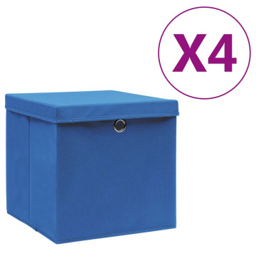 10 db kék fedeles tárolódoboz 28 x 28 x 28 cm - utánvéttel vagy ingyenes szállítással