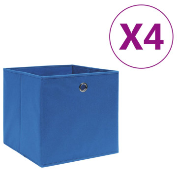 4 db kék nem szőtt szövet tárolódoboz 28 x 28 x 28 cm - utánvéttel vagy ingyenes szállítással