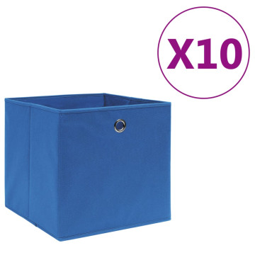 10 db kék nem szőtt szövet tárolódoboz 28 x 28 x 28 cm - utánvéttel vagy ingyenes szállítással