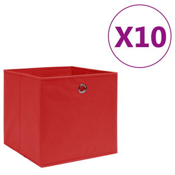 10 db piros nem szőtt szövet tárolódoboz 28 x 28 x 28 cm - utánvéttel vagy ingyenes szállítással