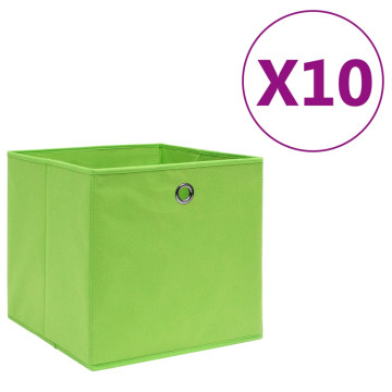 10 db zöld nem szőtt szövet tárolódoboz 28 x 28 x 28 cm - utánvéttel vagy ingyenes szállítással