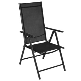 2 db fekete összecsukható alumínium és textilén kerti szék - utánvéttel vagy ingyenes szállítással