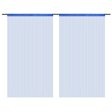 2 db kék zsinórfüggöny 140 x 250 cm - utánvéttel vagy ingyenes szállítással