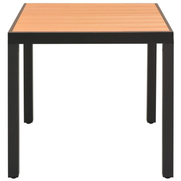 Barna alumínium és WPC kerti asztal 80 x 80 x 74 cm - utánvéttel vagy ingyenes szállítással