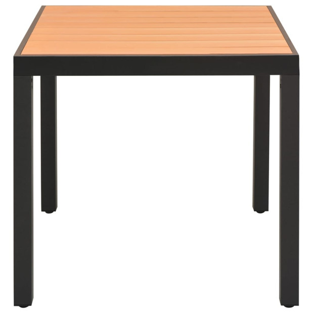Barna alumínium és WPC kerti asztal 80 x 80 x 74 cm - utánvéttel vagy ingyenes szállítással