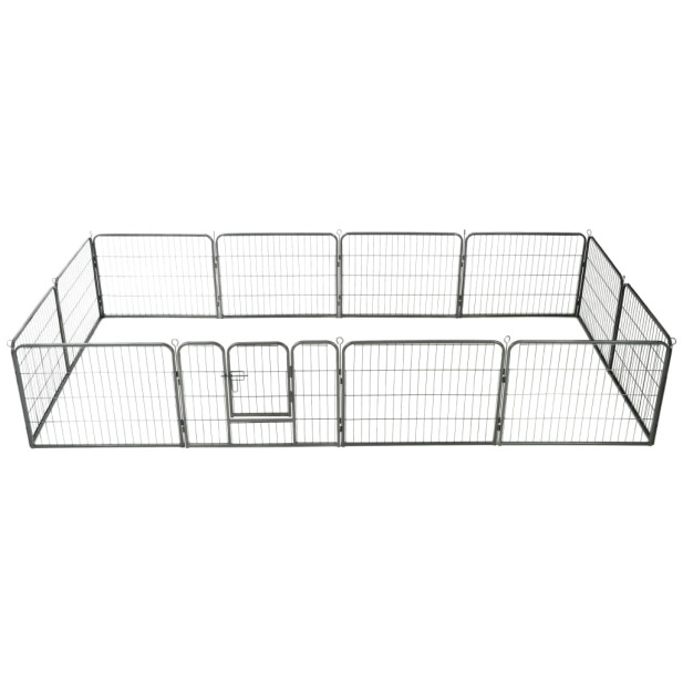 12 paneles fekete acél kutyakennel 80 x 60 cm - utánvéttel vagy ingyenes szállítással