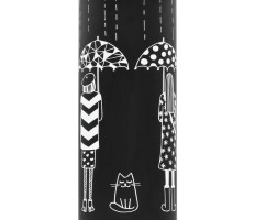 Fekete acél esernyőtartó női alakos mintával - utánvéttel vagy ingyenes szállítással