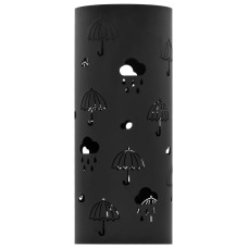 Fekete acél esernyőtartó esernyőmintával - utánvéttel vagy ingyenes szállítással