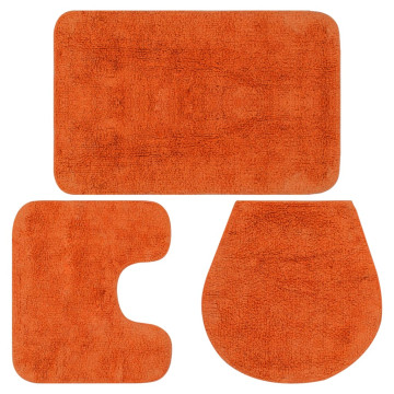 3 darabos narancssárga szövet fürdőszobaszőnyeg-garnitúra - utánvéttel vagy ingyenes szállítással